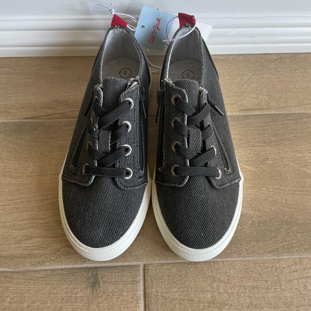 Kids' Lucian Double Zipper Sneakers - Cat & Jack™ Black 1